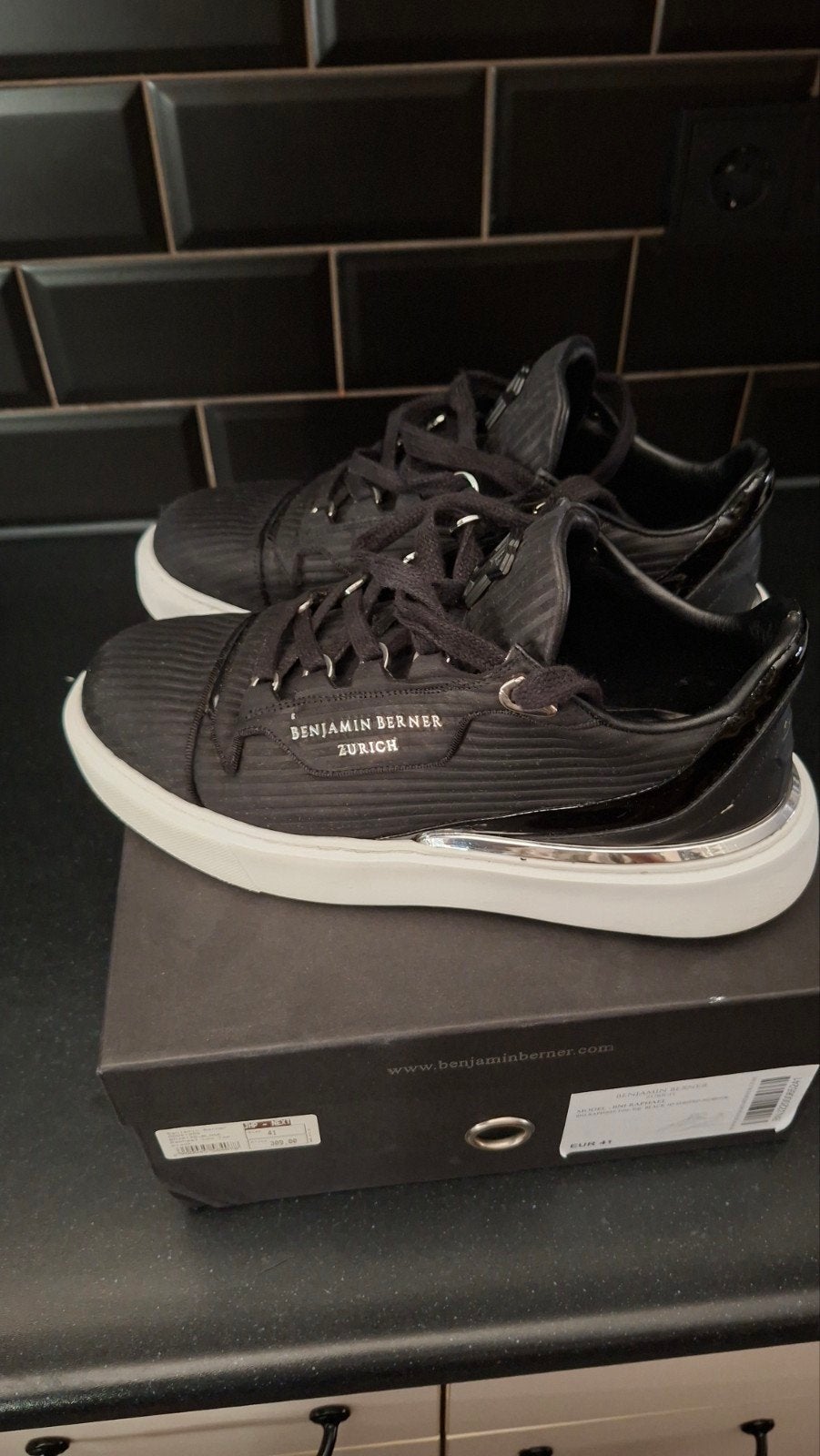 Benjamin Berner schoenen maat 41 zo goed als nieuw, Zwart, Ophalen of Verzenden, Benjamin Berner, Sneakers of Gympen
