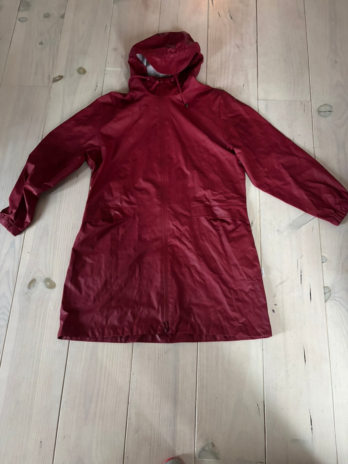 Rains rode regenjas L/XL, Ophalen of Verzenden, Gedragen, Maat 42/44 (L), Rood