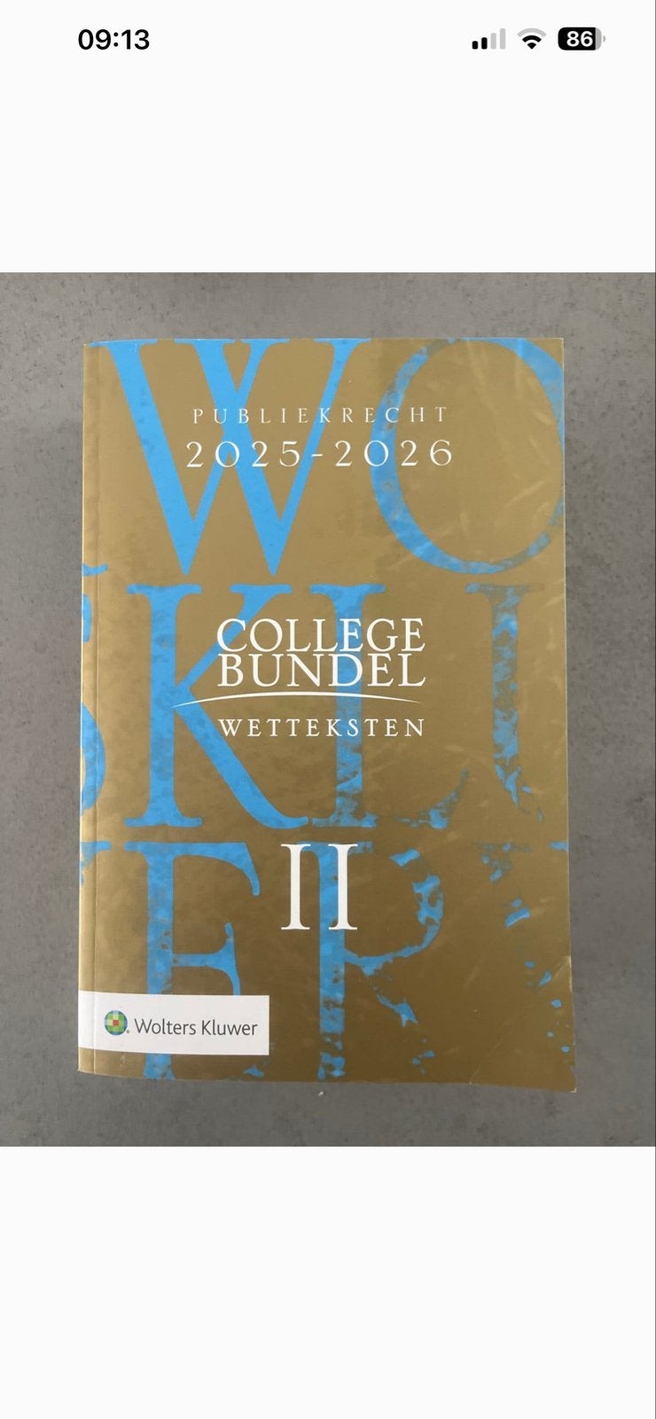 Collegebundel Publiekrecht 2025-2026 II Wolters Kluwer, Boeken, Ophalen of Verzenden, Gamma, Nieuw, HBO