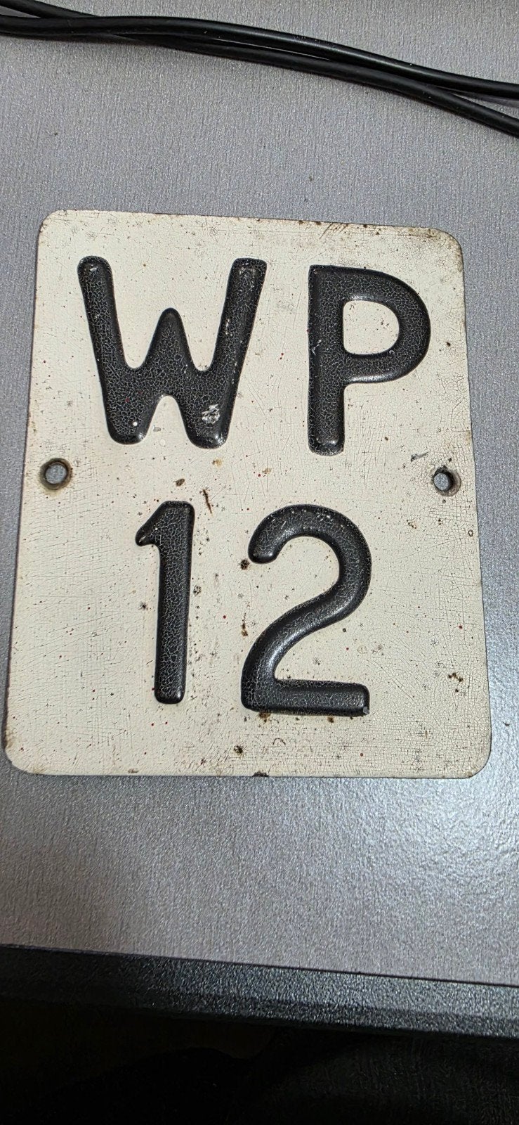 Antiek Brommer Plaatje WP 12, Ophalen of Verzenden, Gebruikt, Overige typen, Onbekend