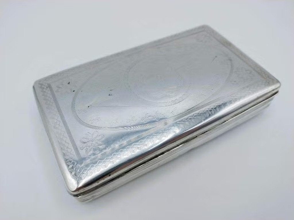 Zilveren tabaksdoos, E. Denekamp, Schoonhoven, 1838, Antiek en Kunst, Verzenden, Zilver