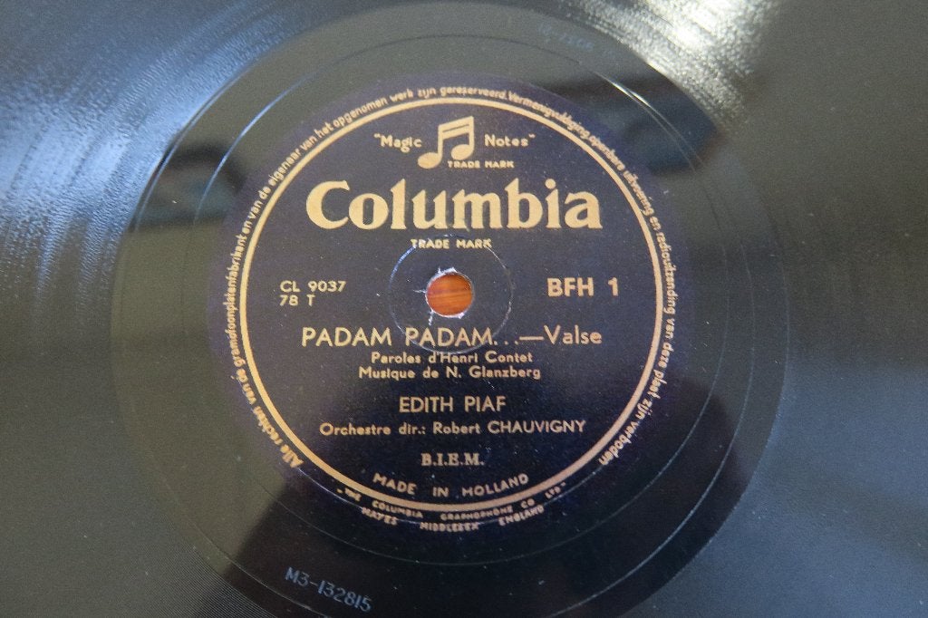 Edith Piaf Padam Padam 78rpm 78 toeren jukebox chanson 1953, Overige genres, Gebruikt, 10 inch, Ophalen of Verzenden