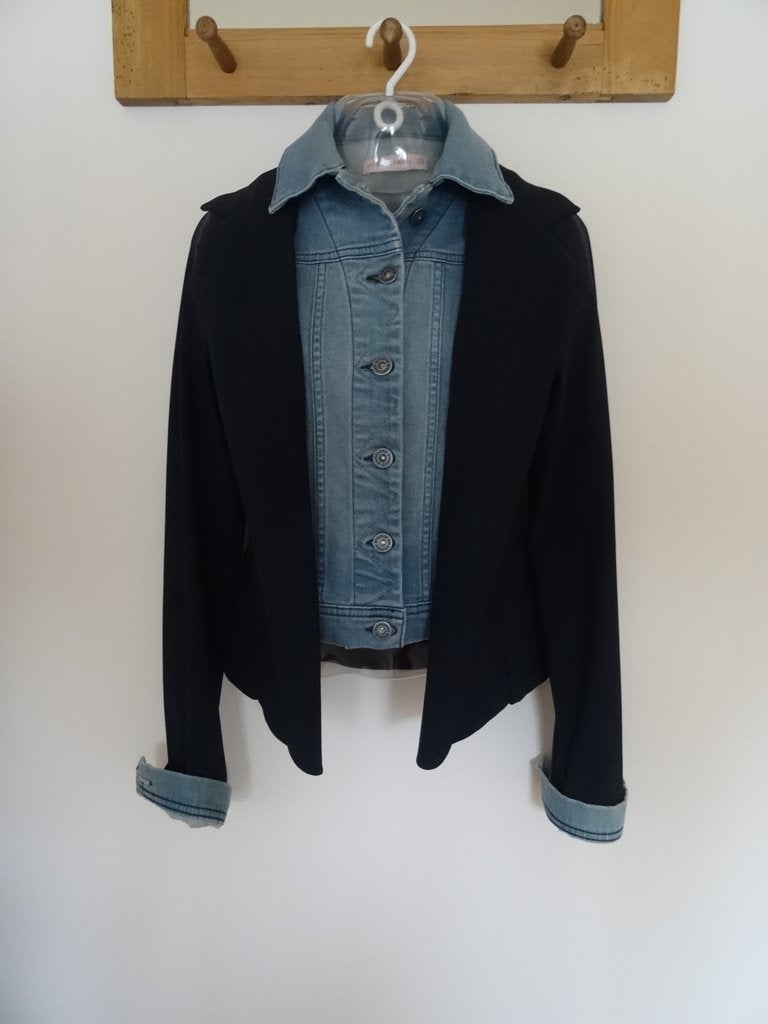 Studio Anneloes blazer ( denim in between ) gelaagd mt xs, Studio Anneloes, Zo goed als nieuw, Jasje, Maat 34 (XS) of kleiner