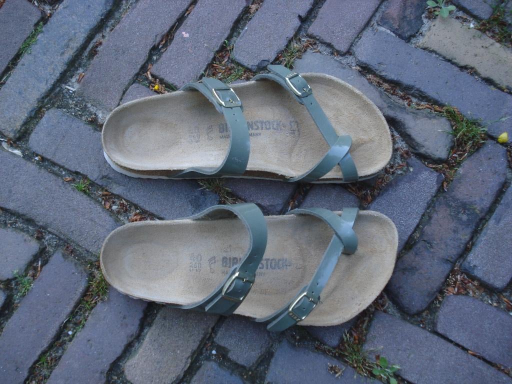 MAYARI BIRKENSTOCKS LEGERGROEN 40 GRATIS VERZENDING PER POST, Verzenden, Zo goed als nieuw, Groen, Slippers