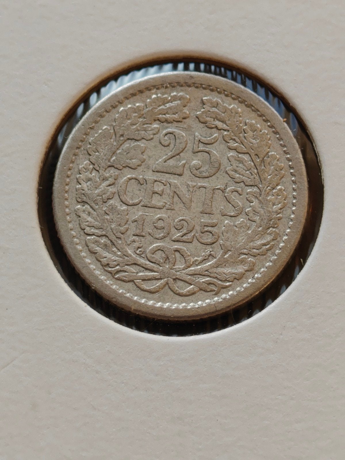 25 cent 1925 Koningin Wilhelmina zilveren munt, Postzegels en Munten, Munten | Nederland, Zilver, 25 cent, Ophalen of Verzenden