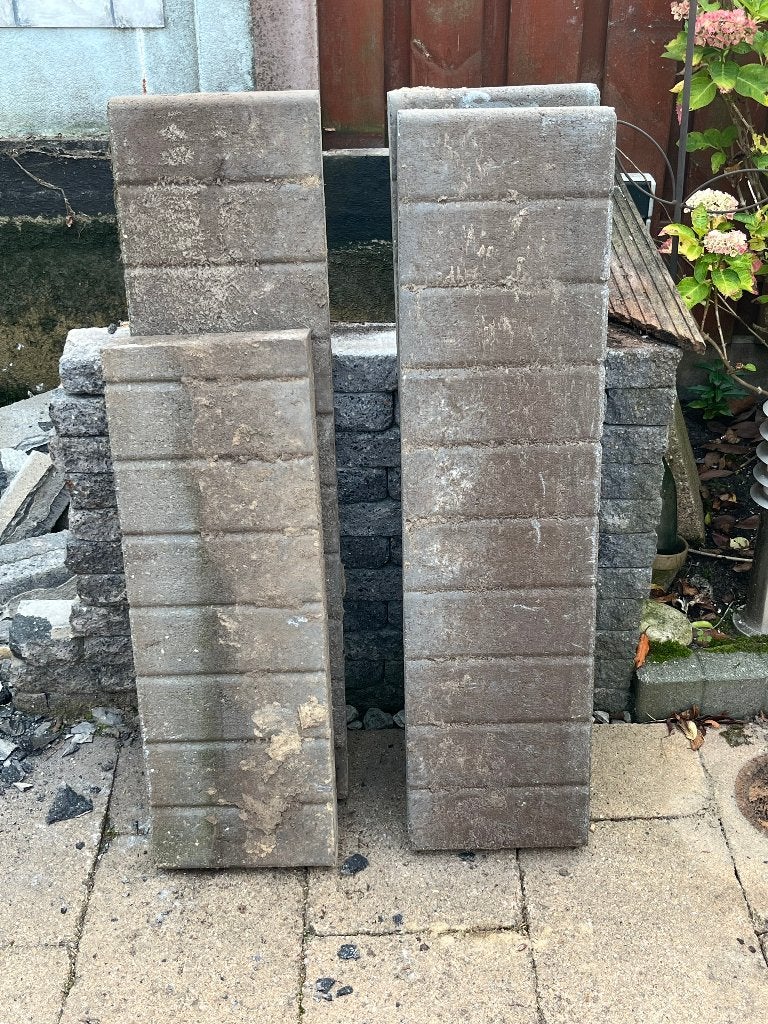 Betonnen opsluitbanden 6,75 meter, Tuin en Terras, Ophalen, Gebruikt, Blok, Minder dan 25 cm