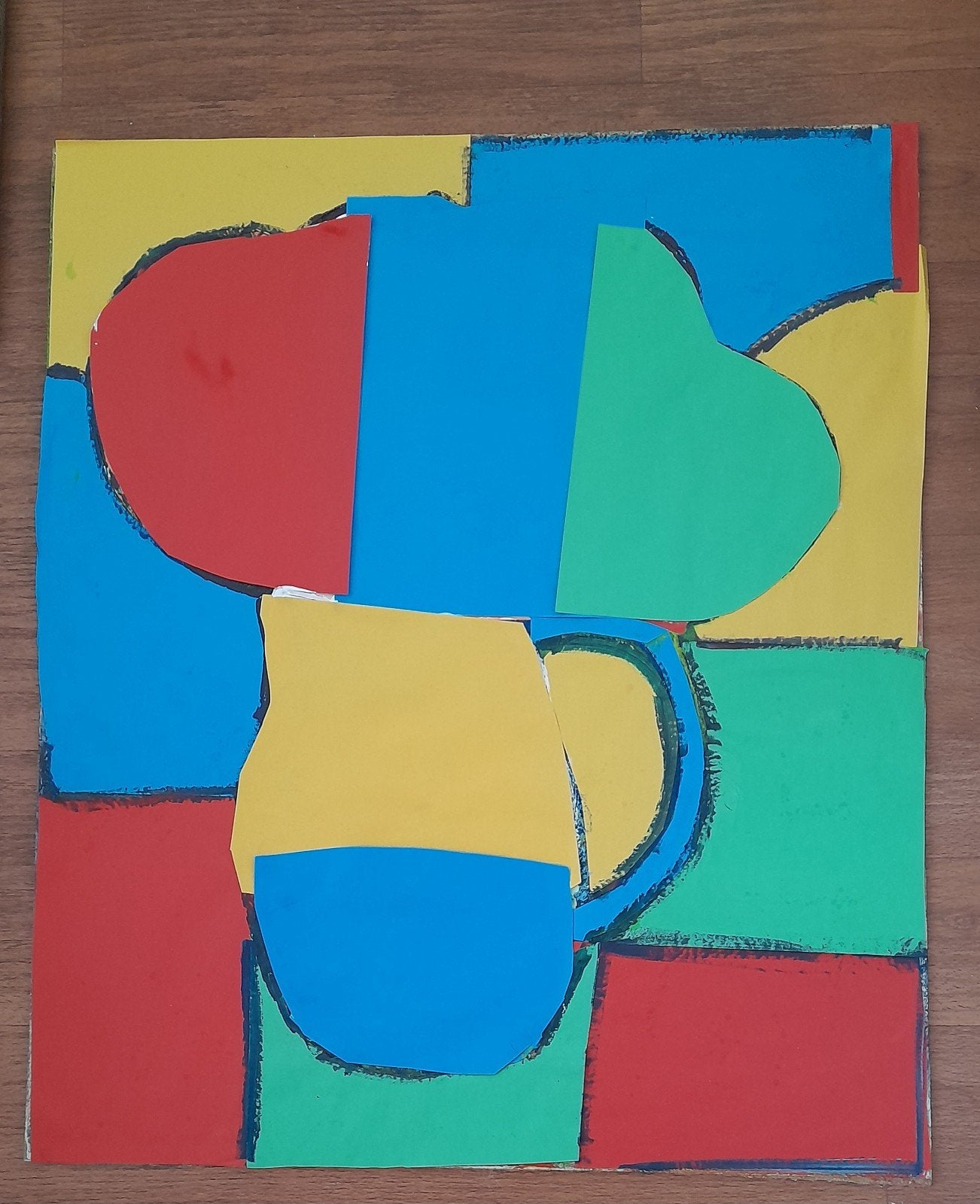 Vaas bloemen knipsel schilderij, Antiek en Kunst, Ophalen of Verzenden