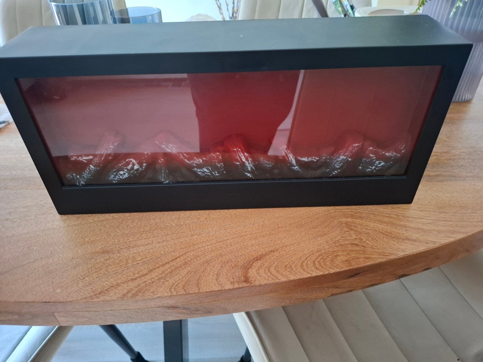 Sfeerhaard LED Vlam Effect - Realistisch Vuur Zonder Warmte, Zwart, Kunststof, Ophalen of Verzenden, Zo goed als nieuw