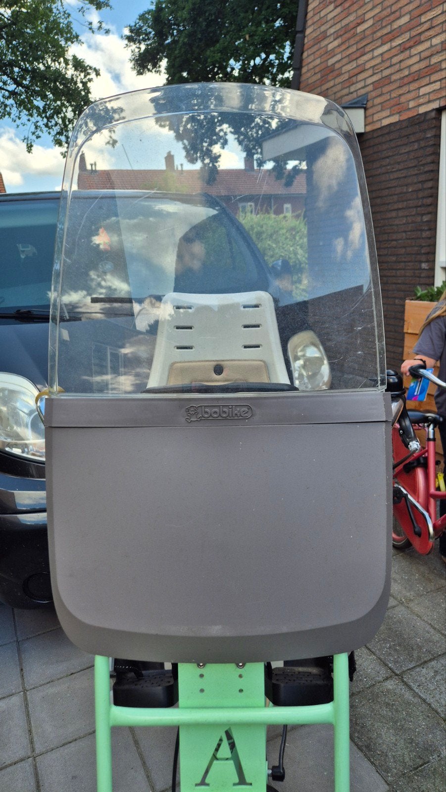Bobike fietsstoeltje voor met windscherm, Ophalen, Voorzitje, Bobike, 0 t/m 13 kg