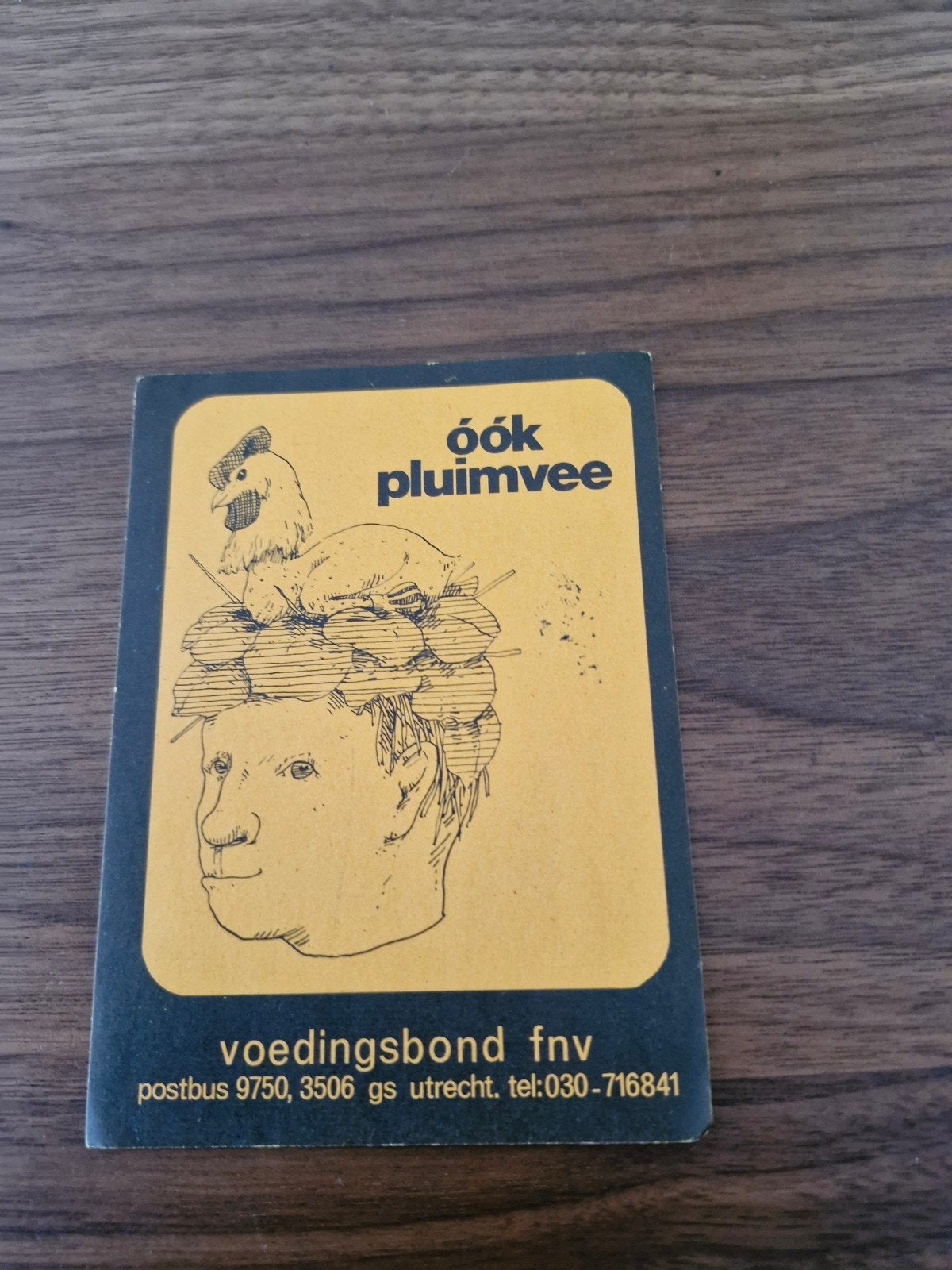 8845 Vintage FNV Voedingsbond Sticker - Ook Pluimvee, Ophalen of Verzenden, Gebruikt, Overige typen