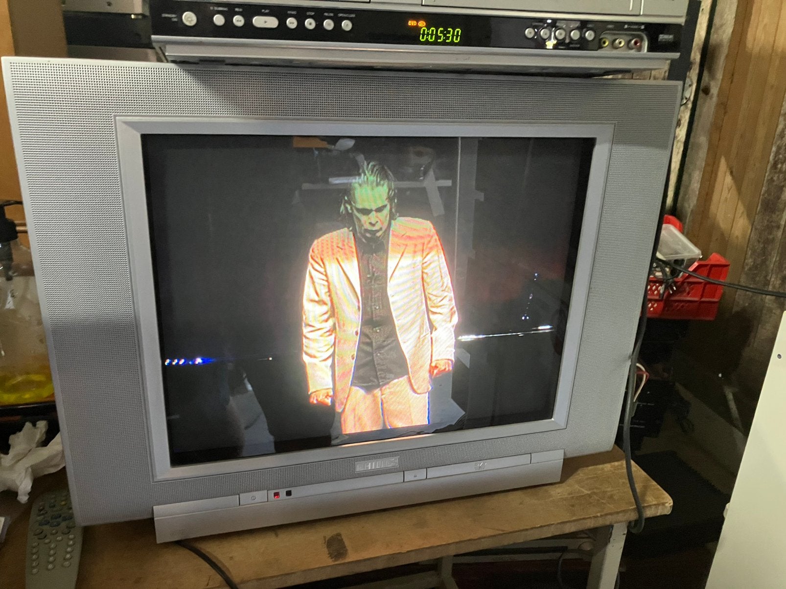 Philips crt tv met dvd gaming retro, Ophalen, Philips, Gebruikt, 40 tot 60 cm