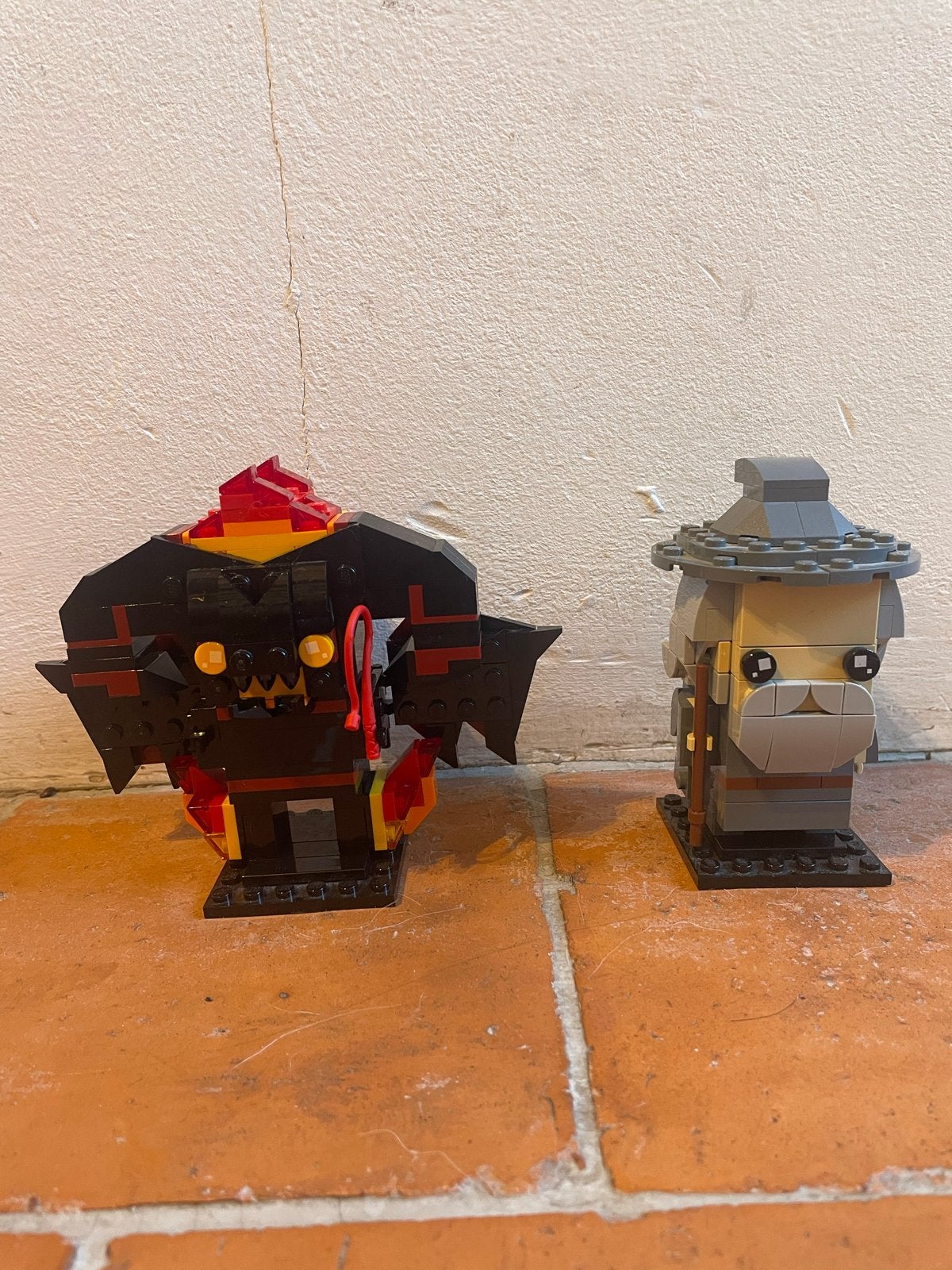 Lego BrickHeadz Gandalf de Grijze & Balrog (40631), Lego, Ophalen of Verzenden, Zo goed als nieuw, Compleet