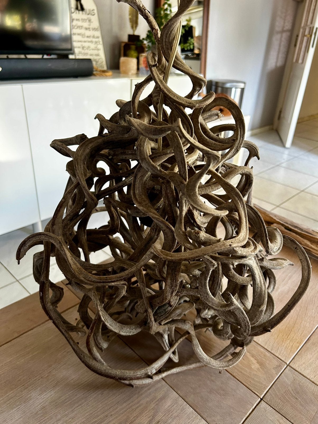 Unieke hanglamp van natuurlijke lianen, Ophalen, Zo goed als nieuw, Natuurlijk materiaal, Sfeervol/landelijk/bohemian