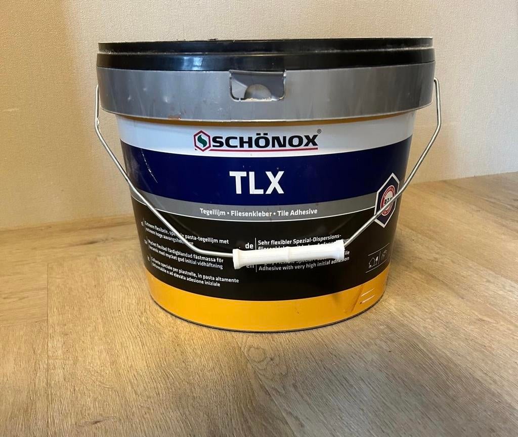 Schönox TLX tegellijm 7 emmers, Ophalen, Overige materialen, Wandtegels, Nieuw