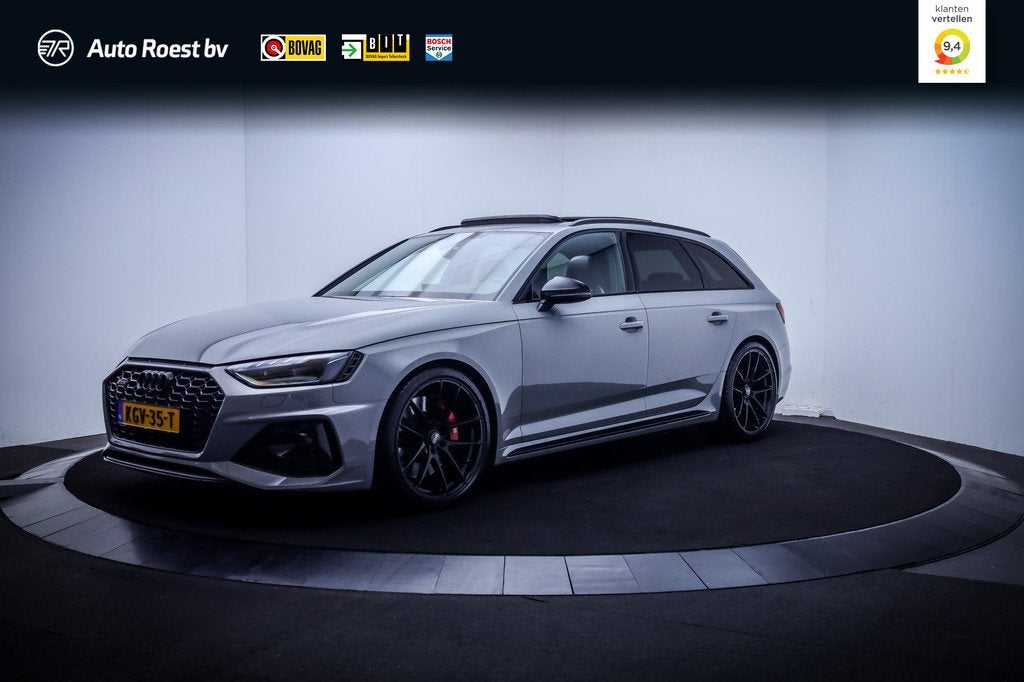 Audi RS4 Avant 2.9TFSI 450Pk Quattro PANO | B&O | RS ZETELS, Gebruikt, Zwart, 451 pk, Vierwielaandrijving