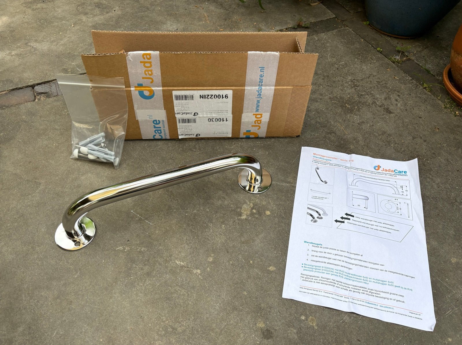 Wandbeugel 30 cm RVS JadaCare, Ophalen of Verzenden, Nieuw, Rvs, Douche