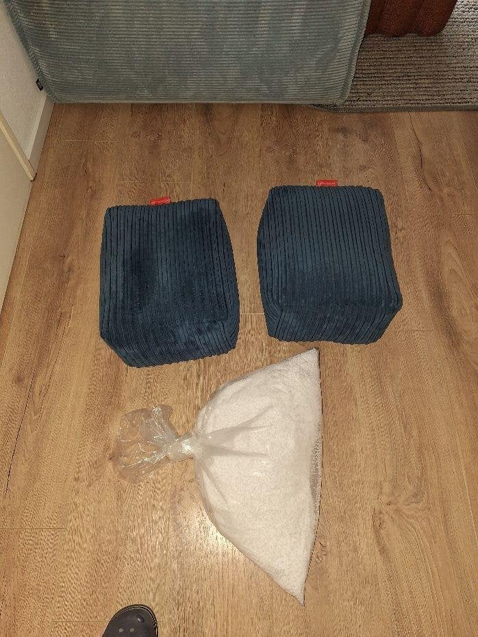 poef blauw, Huis en Inrichting, Ophalen, Minder dan 50 cm, Gebruikt, Minder dan 50 cm