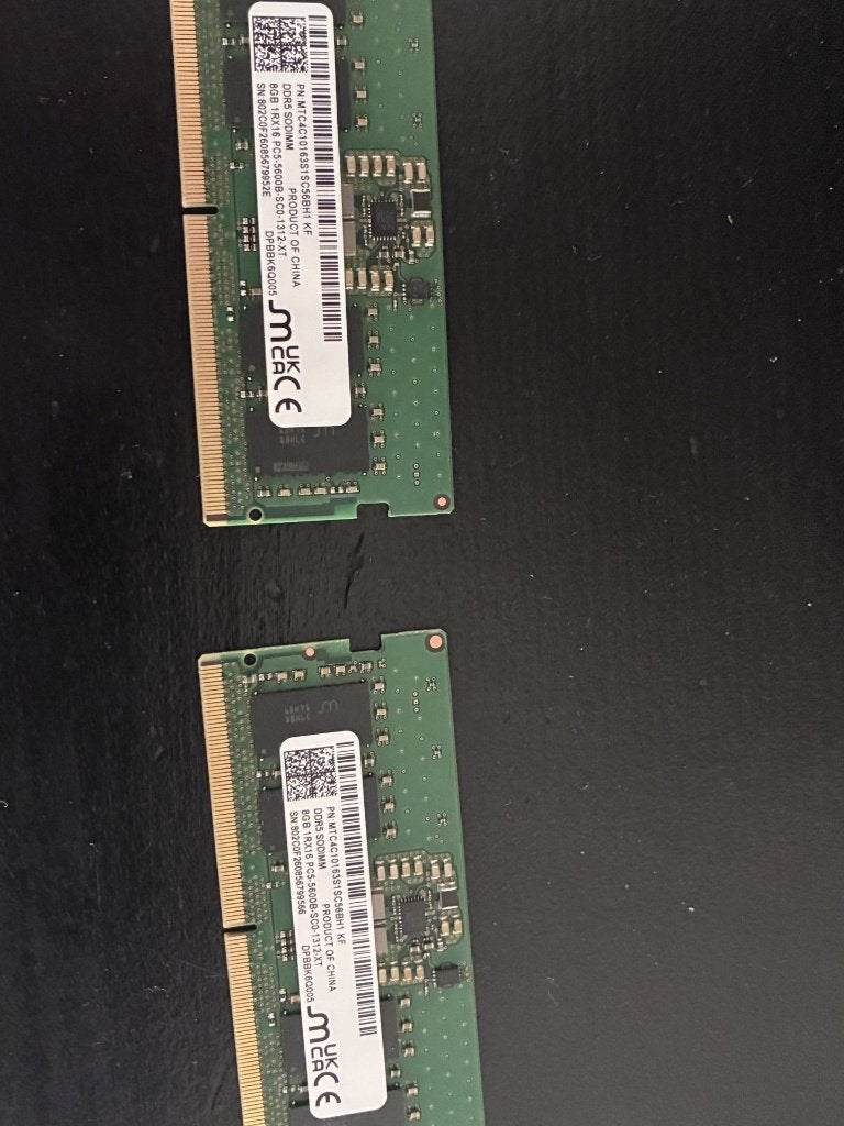 2x 8GB 16GB DDR5 Sodimm laptop geheugen, Computers en Software, RAM geheugen, Ophalen of Verzenden, Zo goed als nieuw, DDR5, Laptop