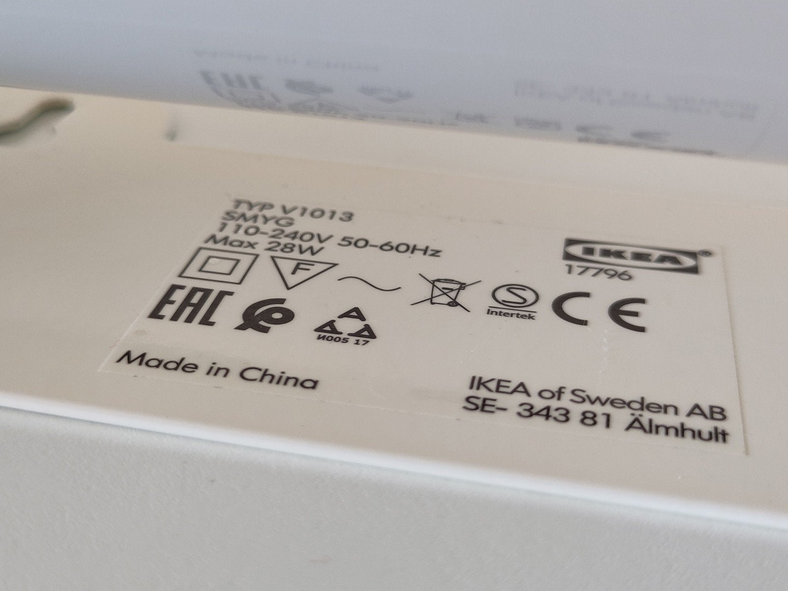 2x Ikea wandlamp Smyg V1013 lamp metaal wit leeslamp, Gebruikt, ., Metaal, Geschikt voor wandmontage