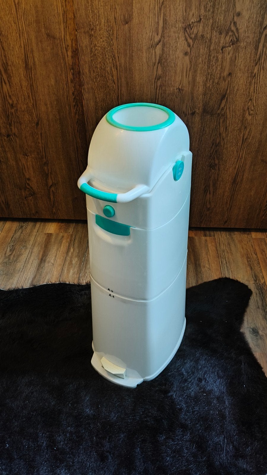 Diaper Champ Classic Large Luieremmer - Wit/Turquoise, Ophalen, Gebruikt