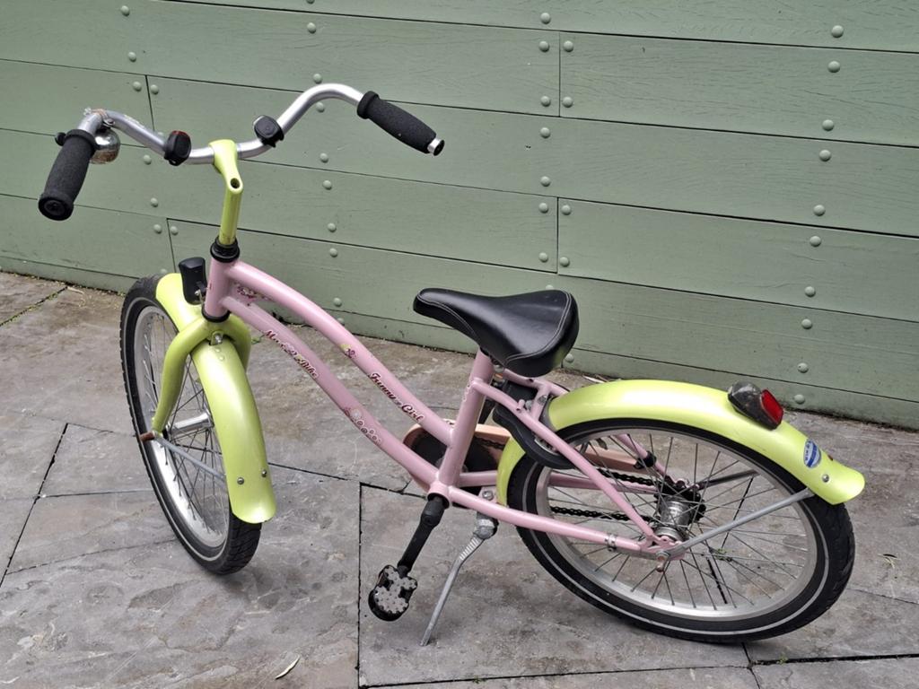 Kinderfiets 20 inch - Roze met groen, Fietsen en Brommers, Fietsen | Kinderfietsjes, Ophalen of Verzenden, Gebruikt, 20 inch of meer