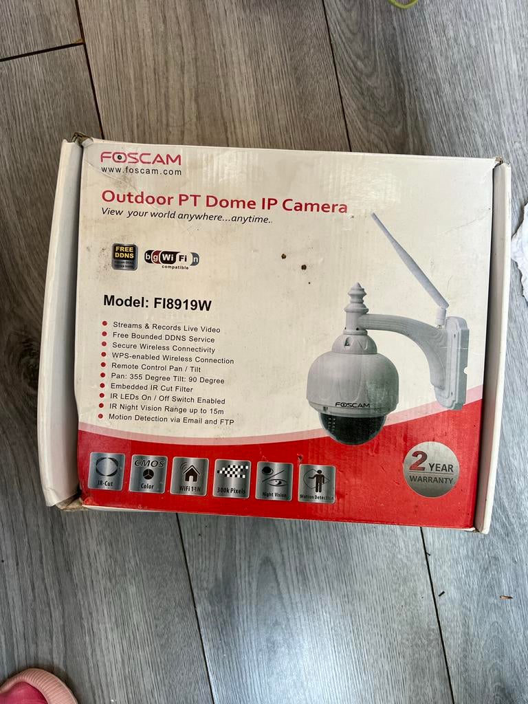 Foscam Outdoor PT Dome IP Camera FI8919W - Beveiligingscamer, Ophalen, Zo goed als nieuw, Buitencamera