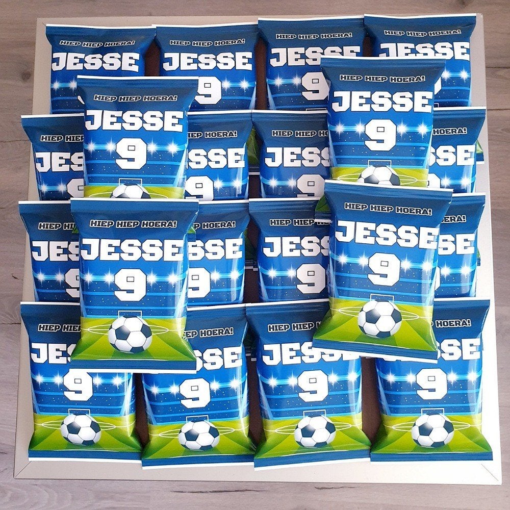 Traktatie zakje chips met thema VOETBAL, Ophalen of Verzenden, Nieuw, Feestartikel, Verjaardag