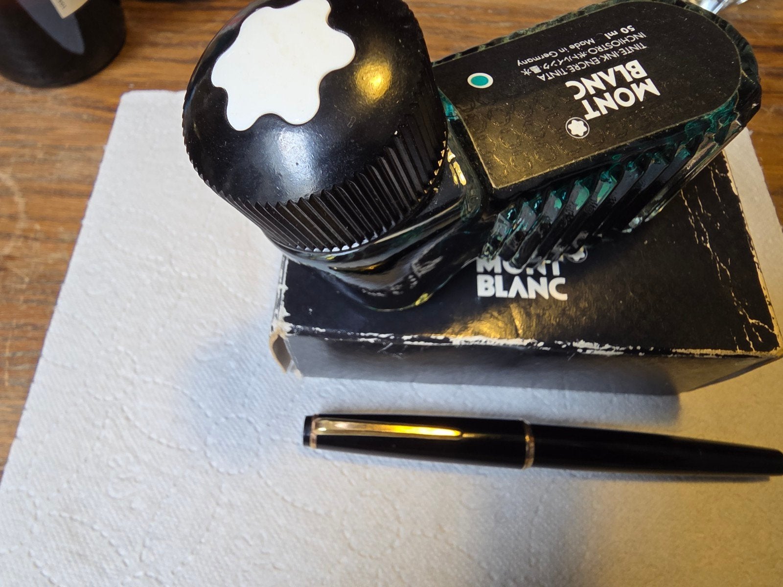 Mont Blanc no 32 + inktpot, Verzamelen, Ophalen of Verzenden