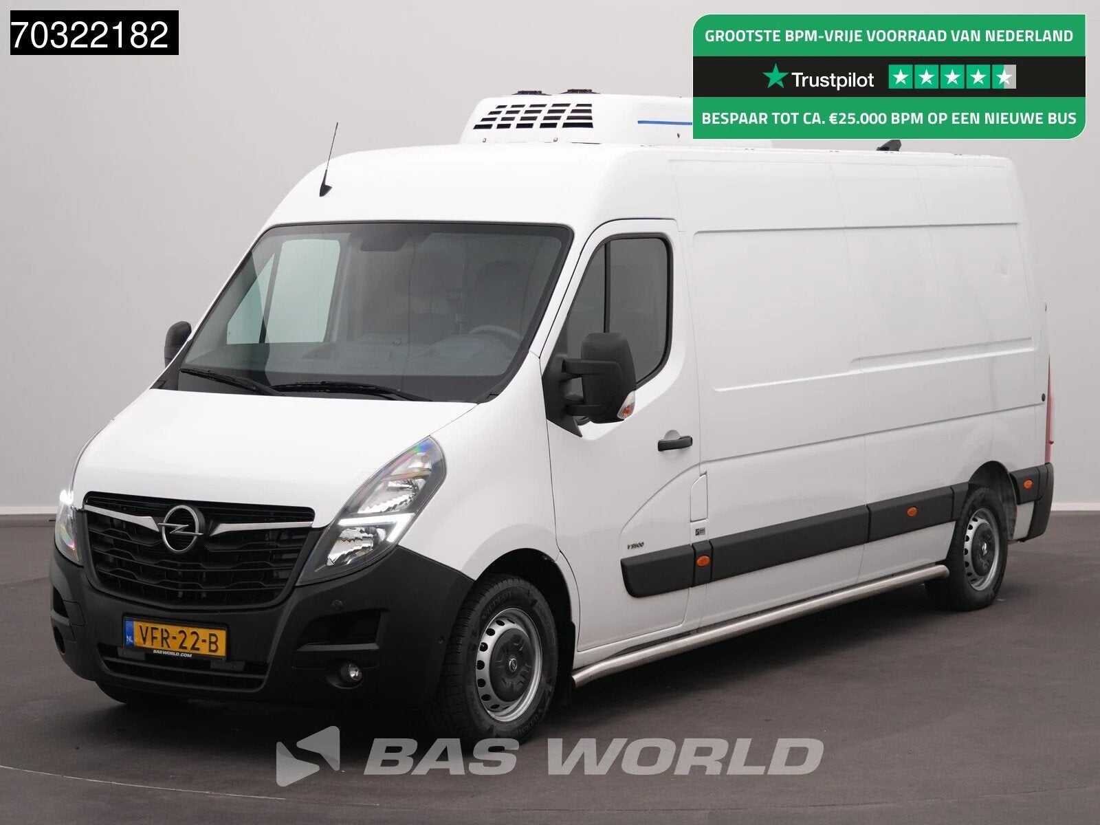 Opel Movano 140PK 500kg D'Hollandia Laadklep Koelwagen L3H2, Parkeersensor, Stof, Gebruikt, Euro 6