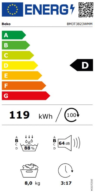 Beko warmtepompdroger BM3T382WMM - 8 kg, Nieuwe Hemweg 6-7 1013 BG Amsterdam, Beko Nederland B.V., Minder dan 85 cm, Klantenservice@beko.nl