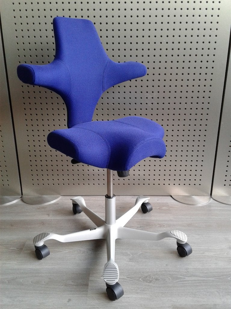 1x HAG Capisco 8106 (Laag) (Kobaltblauw), Heel Mooi!, Huis en Inrichting, Bureaustoelen, HÅG, Ophalen of Verzenden, Zo goed als nieuw