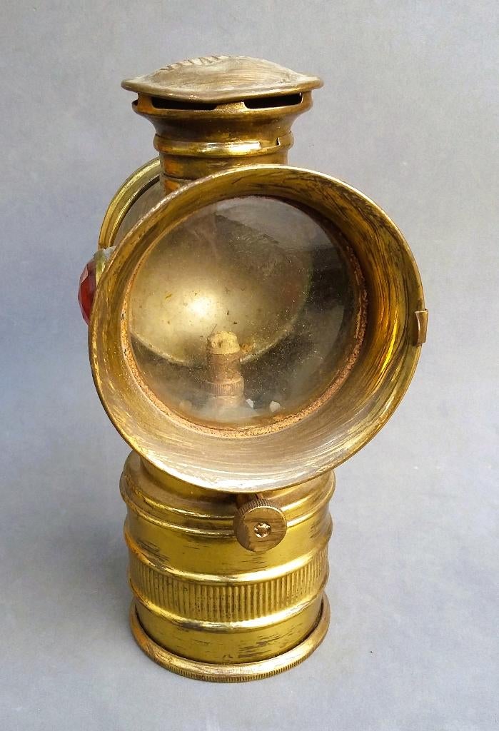 Om 1925 Fietslamp Carbid Lamp Fiets Carbidlamp Acetyleen, Ophalen of Verzenden