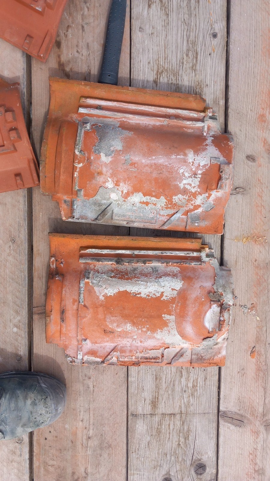 Gebruikte dakpannen - oranje, Doe-het-zelf en Verbouw, Dakpannen en Dakbedekking, Ophalen, Gebruikt, Steen of Klei, 15 m² of meer