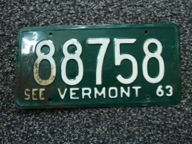 Kentekenplaat licenseplate Vermont 1963 USA, Verzenden, Gebruikt, Auto's