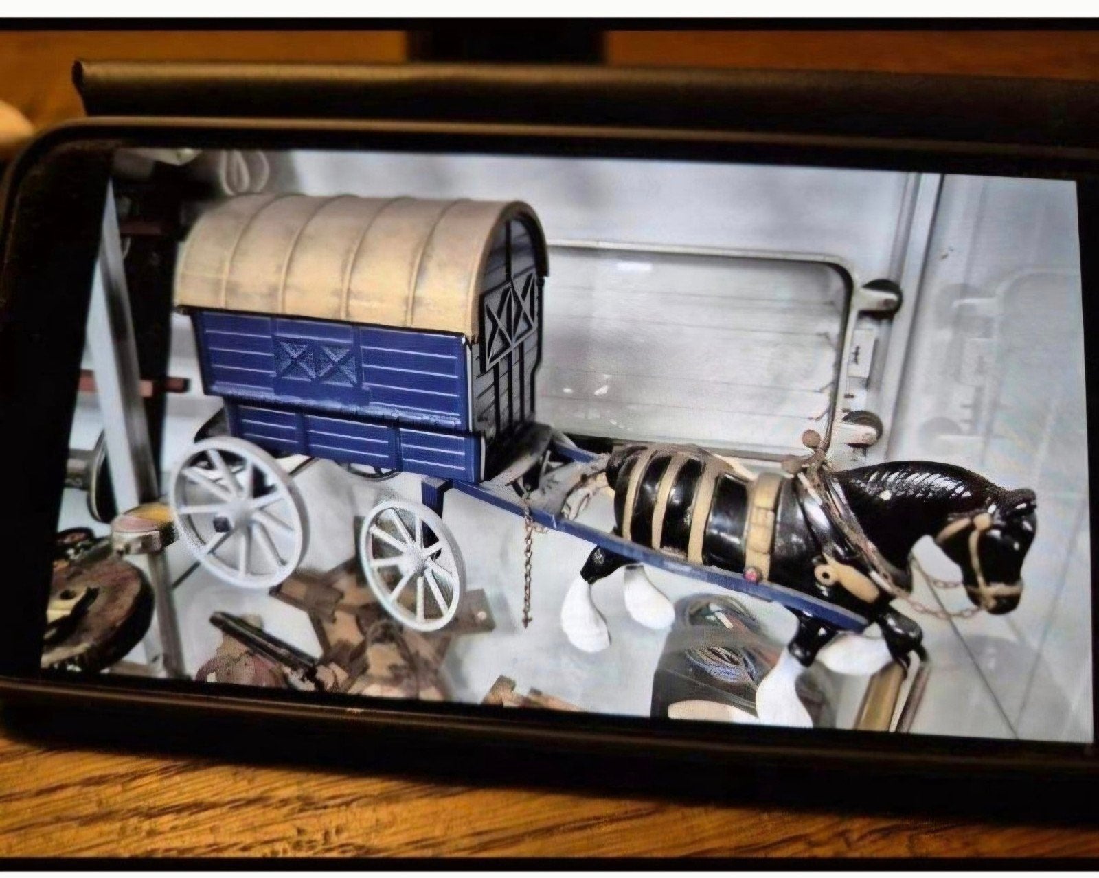 paard en woonwagen met messing dak, Antiek en Kunst, Ophalen