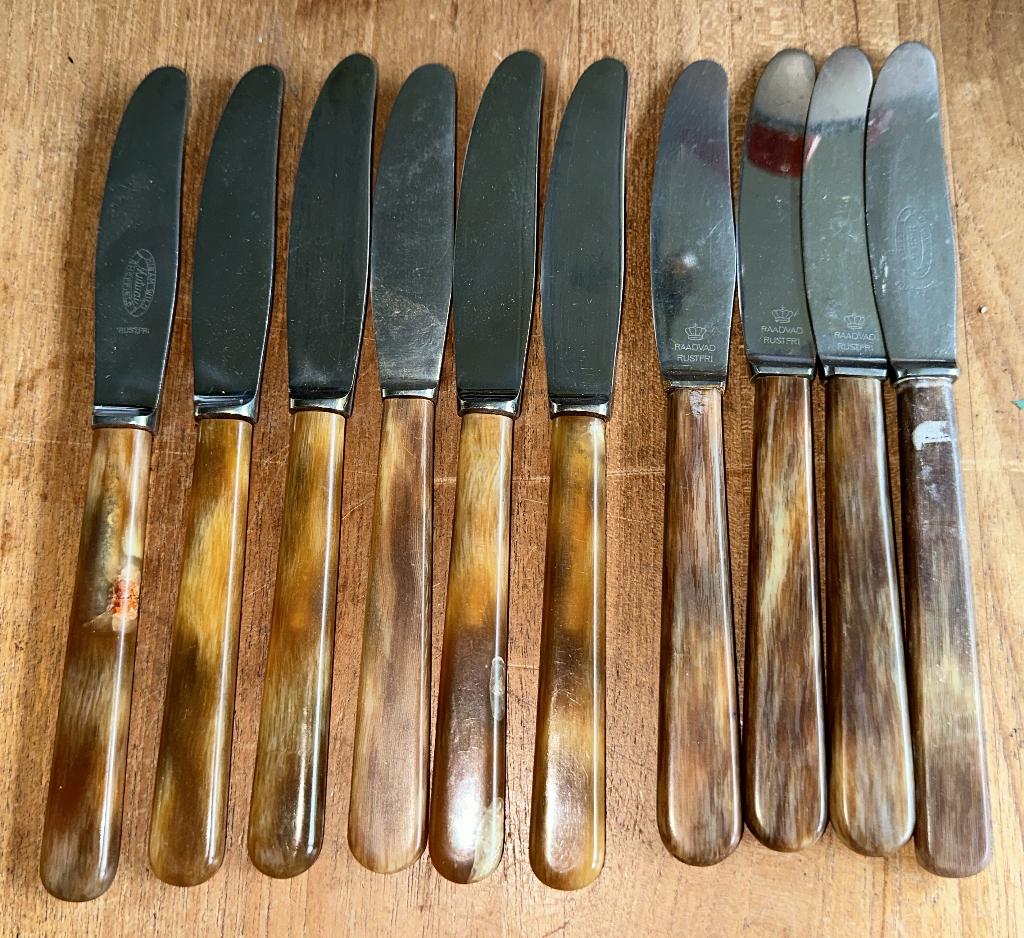 Vintage Raadvad denemarken | botermessen handgrepen van been, Ophalen