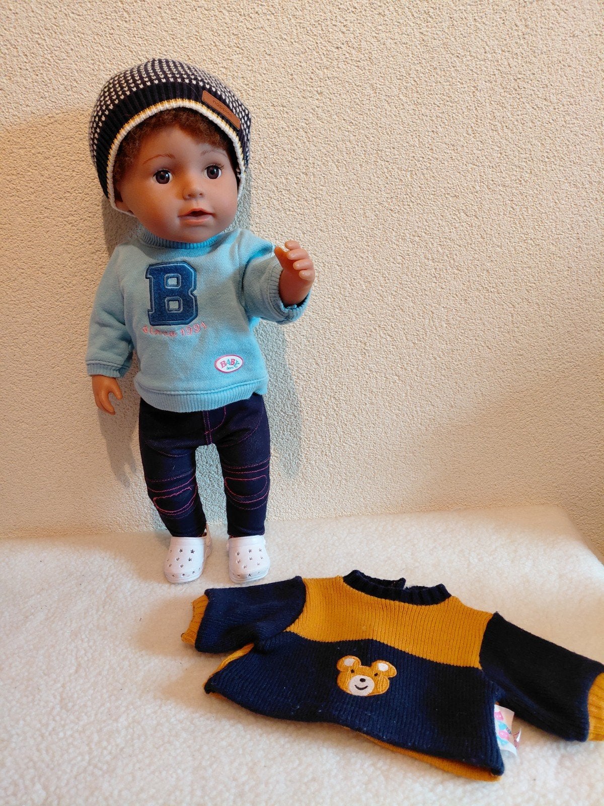 Leuke Baby Born Broer Pop + Extra Wintertrui.💙, Ophalen of Verzenden, Gebruikt, Overige typen