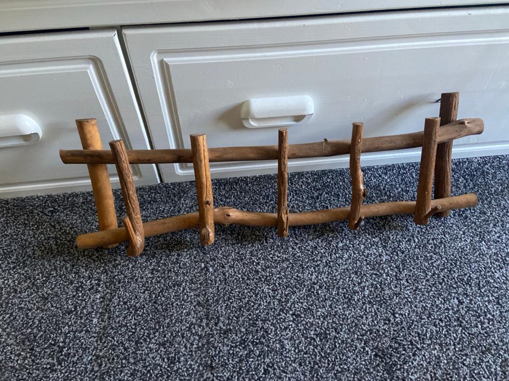 houten wandkapstok, Huis en Inrichting, Woonaccessoires | Kapstokken, Wandkapstok, Gebruikt, Ophalen of Verzenden, Minder dan 100 cm