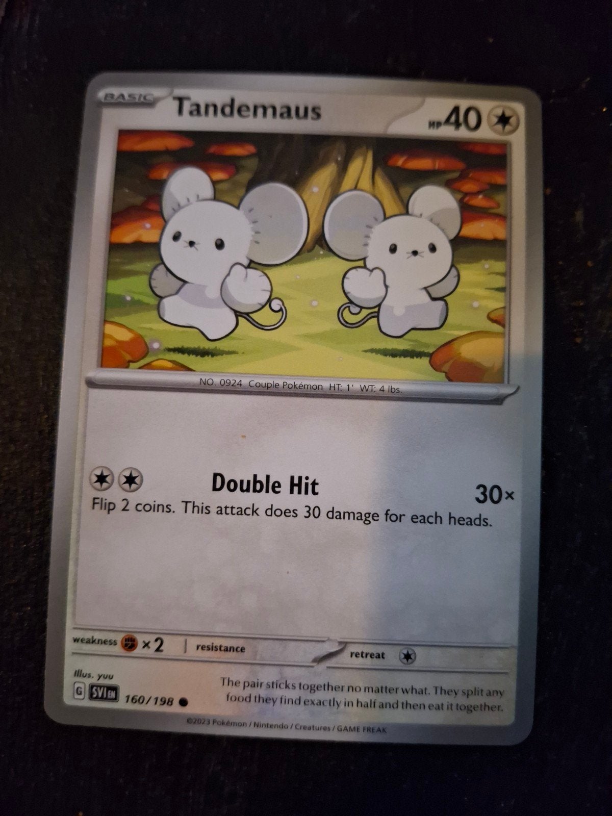 Tandemaus Pokémon Kaart (SV01 160/198), Ophalen of Verzenden, Zo goed als nieuw, Losse kaart