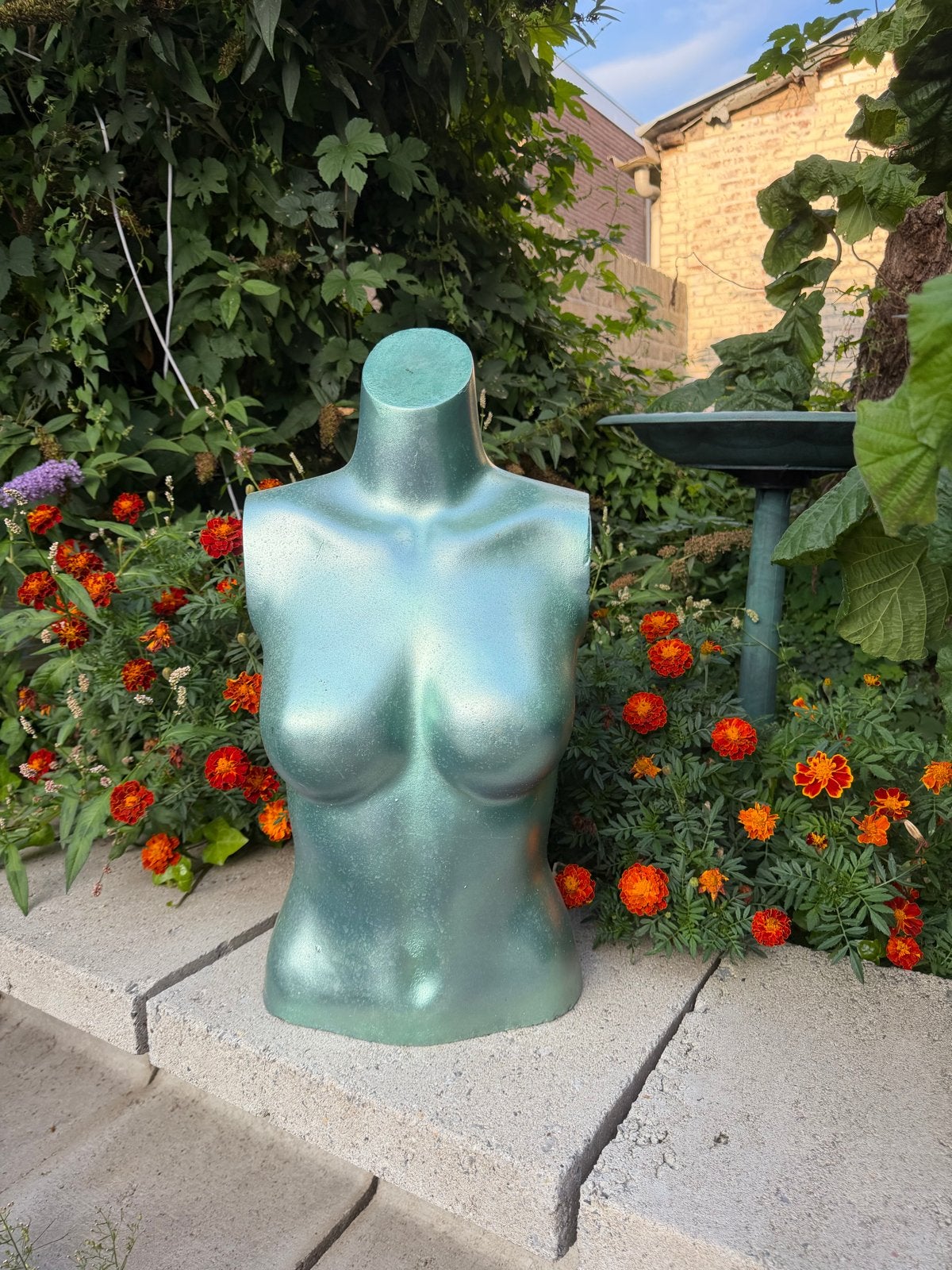 Vintage Torso Etalagepop - Parel Groen, Antiek en Kunst, Ophalen of Verzenden