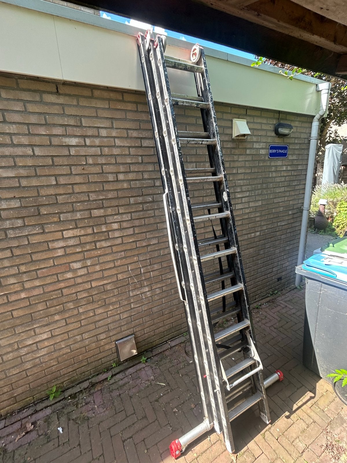 Uitschuifbare ladder, 3x 2,75 meter, gebruikt, Ophalen, Gebruikt, Ladder, Opvouwbaar of Inschuifbaar