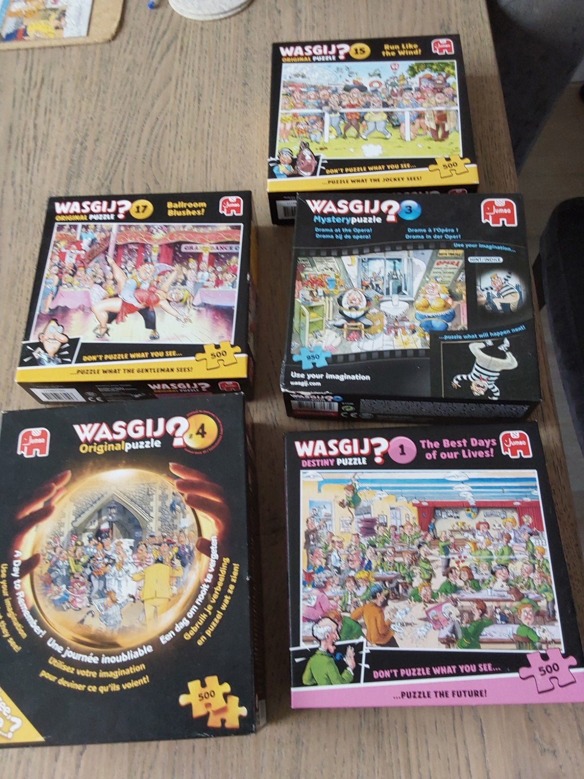 -Wasgij Puzzels - 1x1000, 4x500 stukjes, Ophalen, 500 t/m 1500 stukjes, Zo goed als nieuw, Legpuzzel