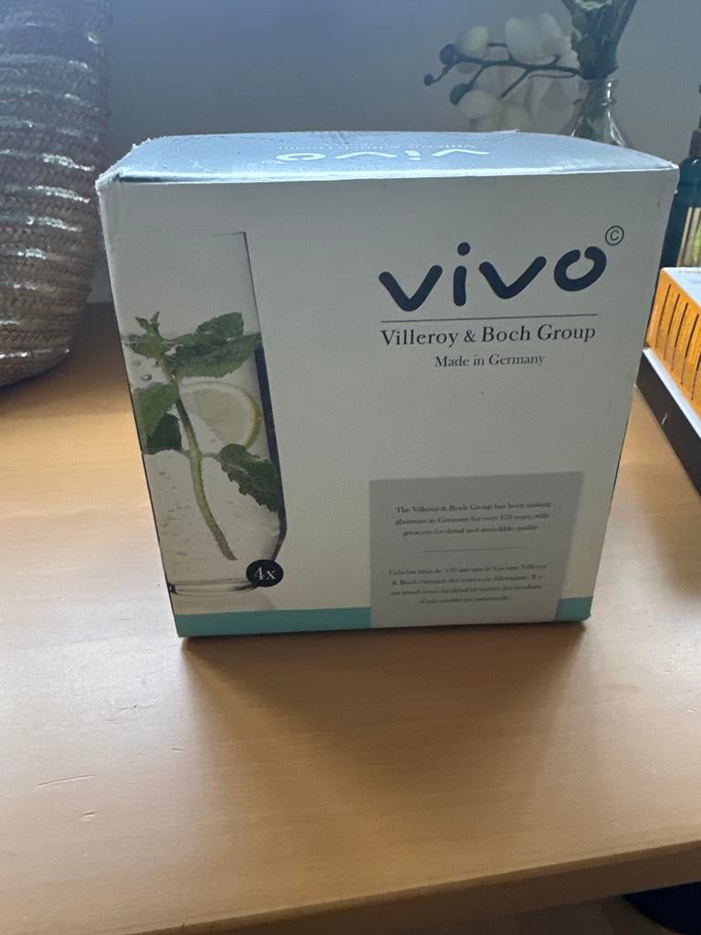 Vivo Villeroy & Boch Group Longdrinkglazen - Set van 4, Ophalen, Nieuw, Overige merken, Glas