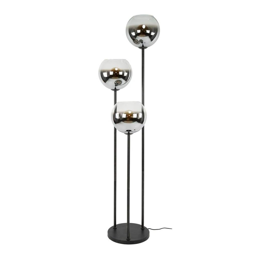 Moderne Vloerlamp met 3 Smoke Glazen Bollen, Ophalen of Verzenden, Nieuw, Glas, 150 tot 200 cm