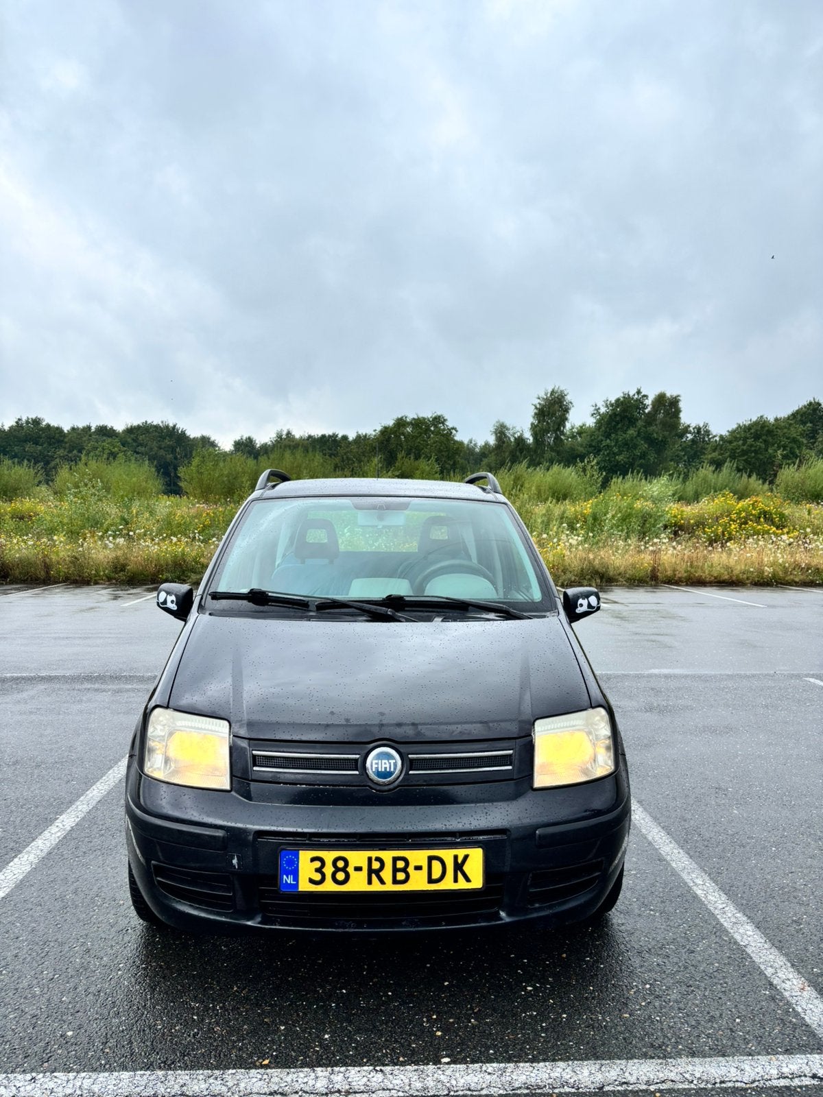 Fiat Panda 1.2 2005 Zwart, Auto's, Voorwielaandrijving, Stof, Zwart, Origineel Nederlands