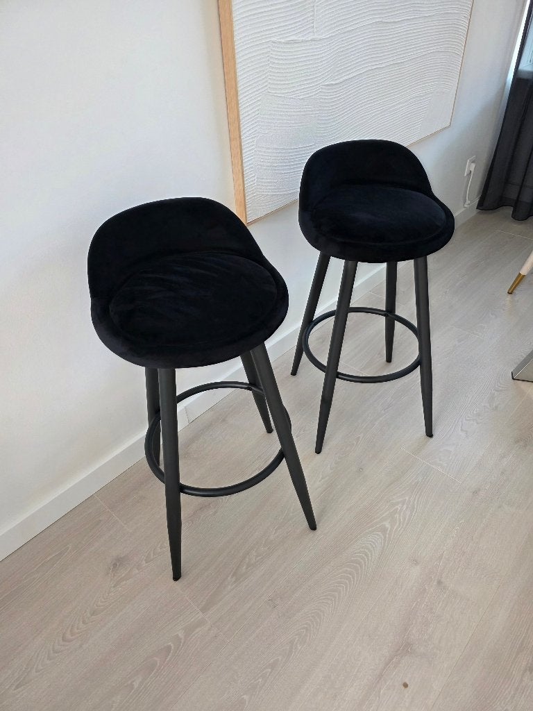 Foto 2 van Barkruk velvet zwart