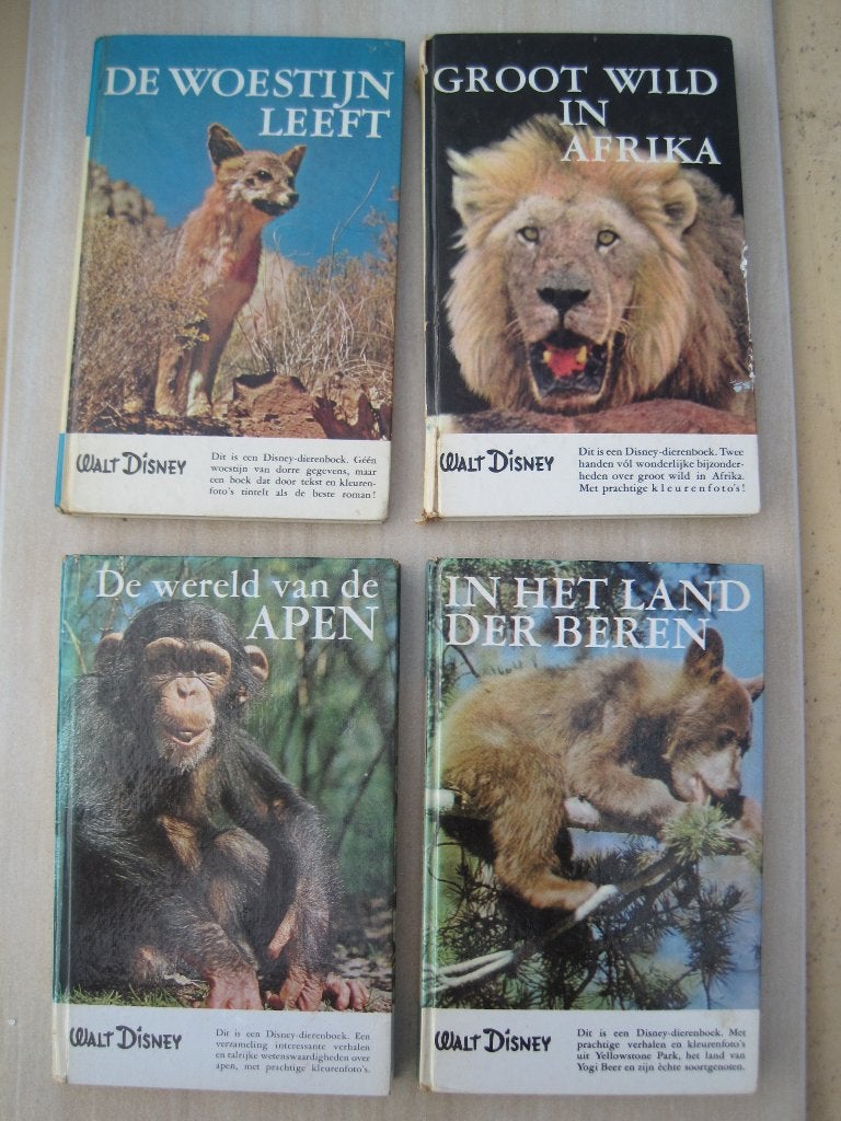 271 - Walt Disney Dierenboeken - 4 delen, Boeken, Verzenden, Zo goed als nieuw, Overige diersoorten, Walt Disney