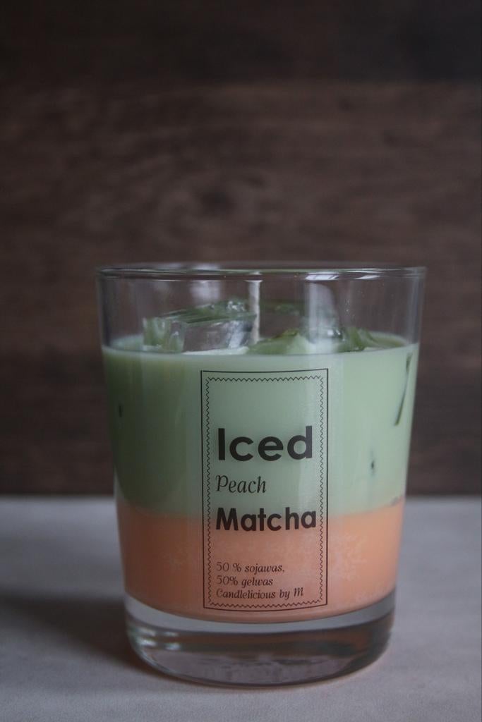 Groene oranje Iced peach matcha kaars. Nieuw!, Overige materialen, Nieuw, Ophalen of Verzenden, Kaars