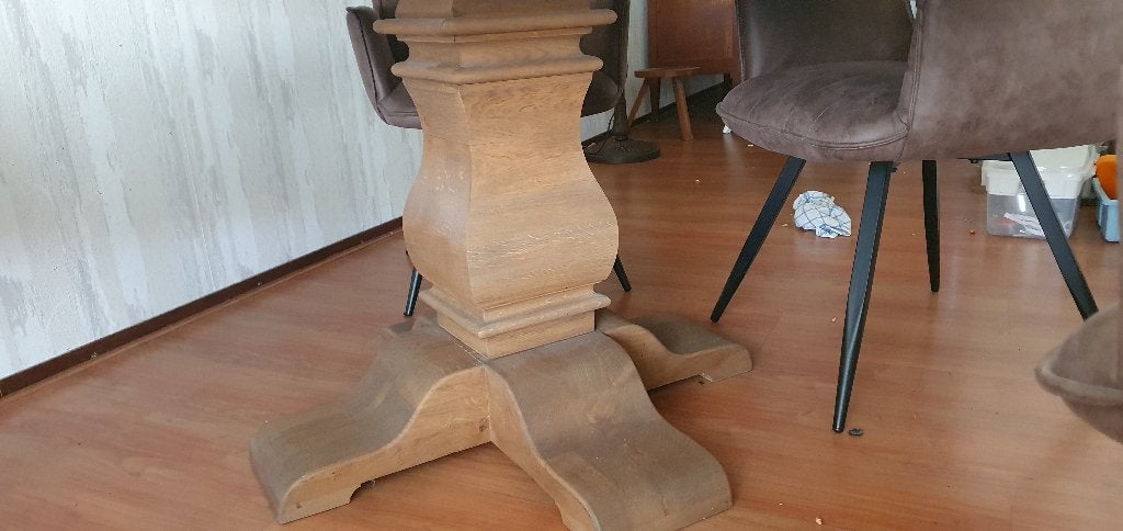 Ronde eikenhouten eettafel - zo goed als nieuw, Huis en Inrichting, Tafels | Eettafels, Ophalen, 100 tot 150 cm, 50 tot 100 cm