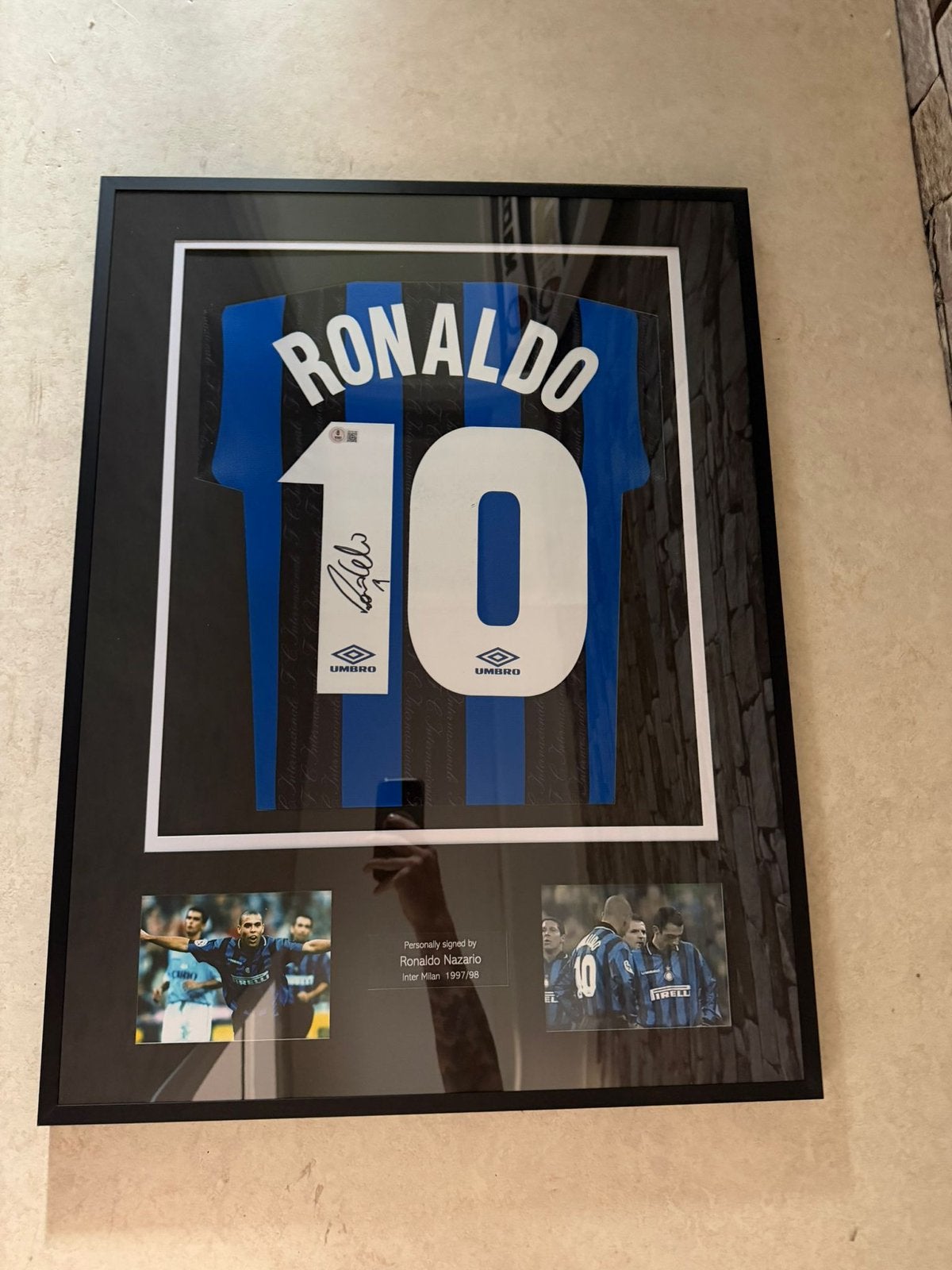 Gesigneerd Ronaldo Nazário Inter Milan 1997/98 Shirt, Ophalen of Verzenden, Zo goed als nieuw, Buitenlandse clubs, Shirt